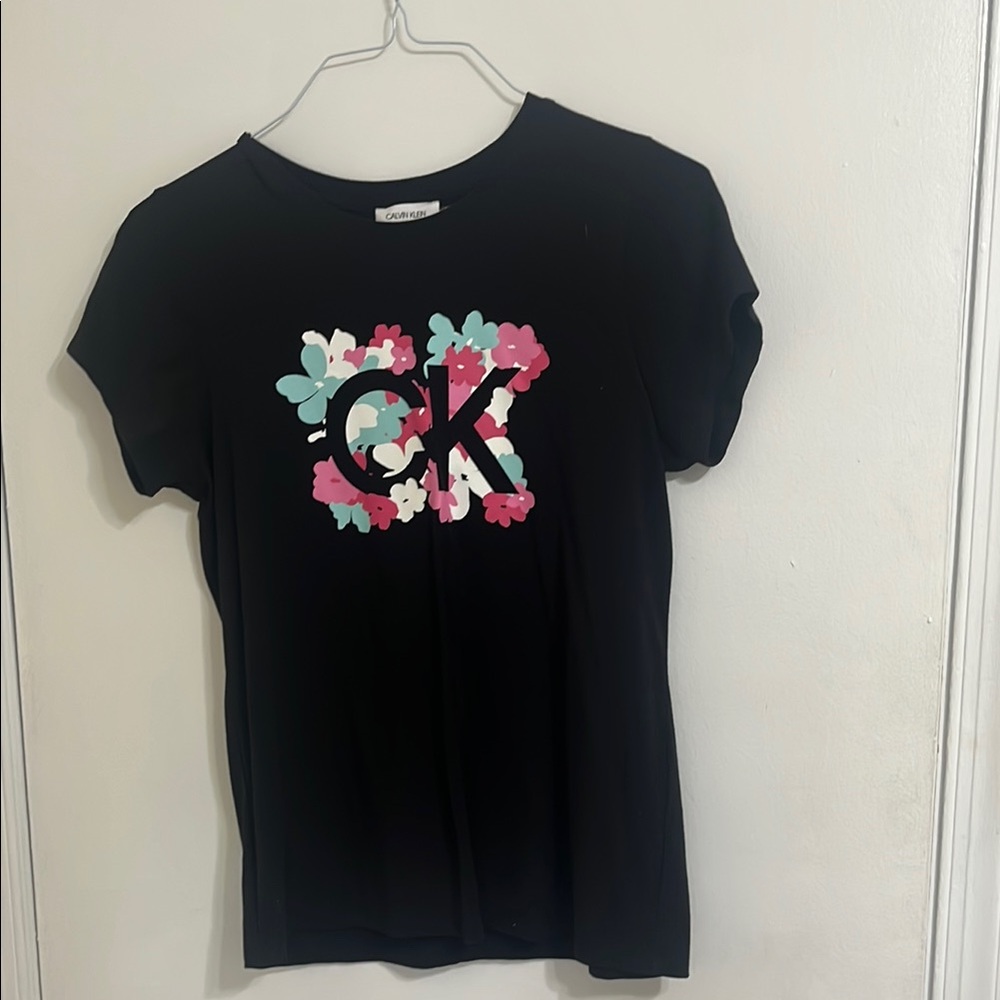 Calvin Klein Black Floral Logo T-Shirt